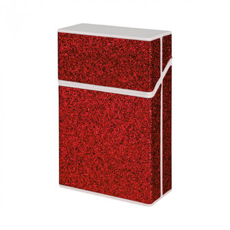Sigarettenbox glitter rood