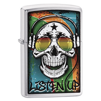 Zippo listen up skull