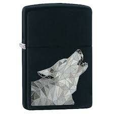 zippo 218 polygonal wolf design