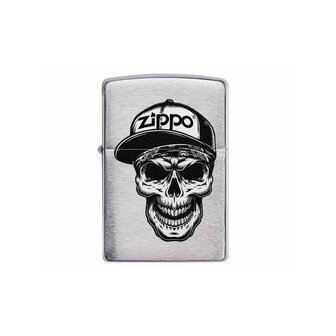 zippo skull in cap design