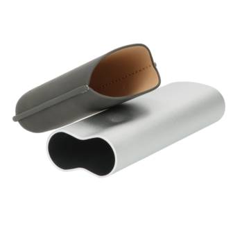 Angelo Sigaren. Koker voor 2 sigaren aluminium/grijs