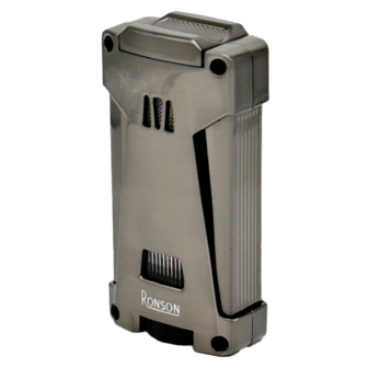 Ronson Hurricane - Triple Jetflame aansteker + boor - Gun Metal