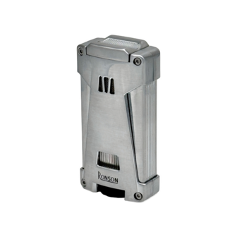 Ronson Hurricane - Triple Jetflame aansteker + boor - Chrome Satin