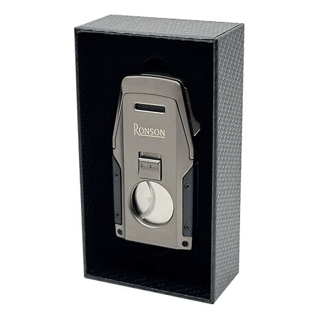 Ronson Mirage - Double Jetflame aansteker + knipper/boor Gun Metal
