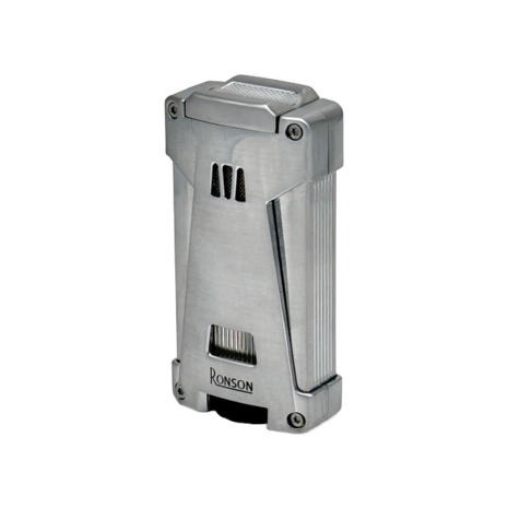 Ronson Hurricane - Triple Jetflame aansteker + boor - Chrome Satin