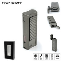 Ronson Passat - 2-Jetflame aansteker + Boor - Gun Metal Ronson Passat - 2-Jetflame aansteker + Boor - Gun Metal