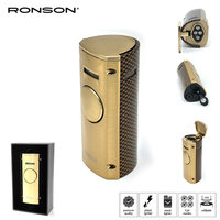 Ronson Volcano - 4-Jetflame aansteker + Boor - Gold Ronson Volcano - 4-Jetflame aansteker + Boor - Gold