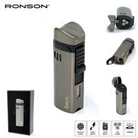 Ronson Mistral - 3-Jetflame aansteker + Boor - Gun Metal Ronson Mistral - 3-Jetflame aansteker + Boor - Gun Metal