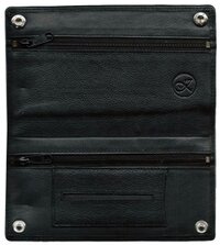 Luxe Leder Shagetui  Bookwill zwart dubbel rits 